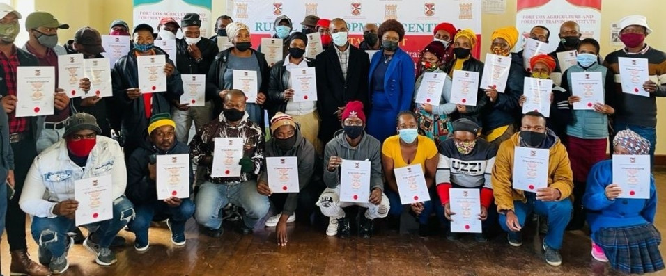 ECDoE awarded certificate to 82 Fort Cox farm assistants
